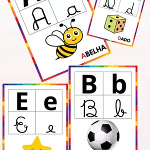 Imagem de capa para o Ebook ALFABETO DE PAREDE - LETRAS BASTÃO E CURSIVA 