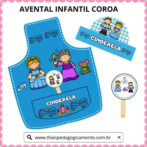 Imagem de capa para o Ebook AVENTAL INFANTIL E COROA TEMA: CINDERELA
