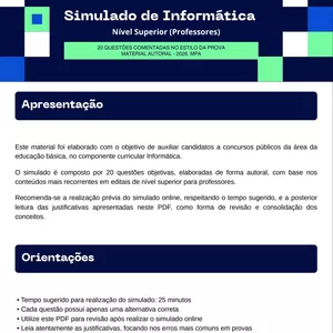 Imagem de capa para o Ebook Simulado de Informática para Professores: Prepare-se para Concursos