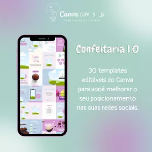 Imagem de capa para o Ebook Canva com a Jú | Confeitaria 1.0
