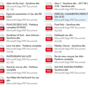 Pack com 30 partituras para sax alto LR MUSIC NOTES 