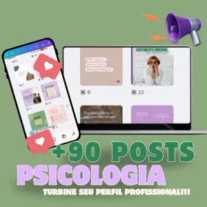 Imagem de capa para o Ebook Pack Para Psicólogos - Mais de 90 posts para seu perfil profissional. 
