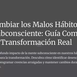 Imagen de portada para Ebook como cambiar los malos hábitos en tu mente subconsciente guía completa para una trasformación total.
