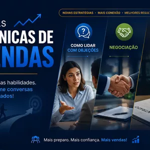 Imagem do curso Técnicas de Negociação,Fechamento e Objeções em Vendas