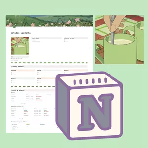 Imagem de capa para o Curso online Planner Estudos Verdinho - Template para Notion
