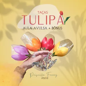 Imagem de capa para o Curso online Pintando Arte em Vidro - Taças Tulipa - Aula Avulsa + Bônus