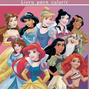 Imagem de capa para o Ebook Ebook para Colorir - Princesas 