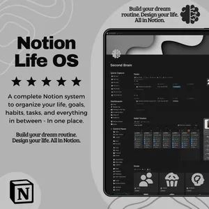 Cover image for Ebook Notion Life OS | All-in-One Template for Productivity, Habits, Study, Wellness & Personal Organization