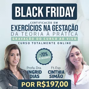 Imagem de capa para o Curso online BLACK FRIDAY COMBO: Certificação em Exercícios na Gestação - Da Teoria à Prática + 8 E-BOOKS + 2 MASTERCLASS GRAVADAS