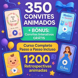 Imagem de capa para o Curso online Pack Convites Animados 