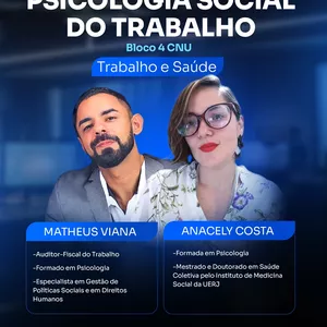 Imagem de capa para o Curso online Psicologia Social do Trabalho - Bloco 4 CNU