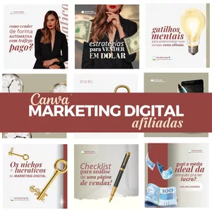 Imagem de capa para o Ebook Pack Canva MARKETING DIGITAL (AFILIADAS)