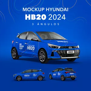 Imagem de capa para o Ebook MOCKUP HYUNDAI HB20 2024 - 3 ÂNGULOS
