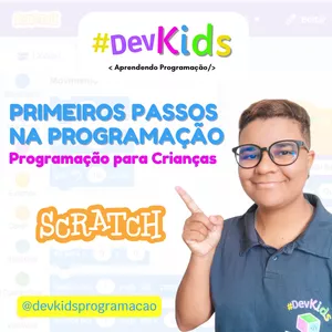 Imagem de capa para o Curso online Primeiros Passos na programação para crianças com Scratch