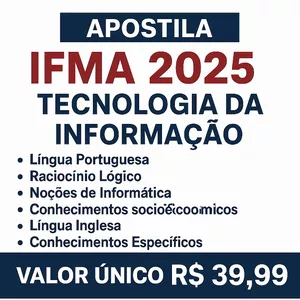 Imagem de capa para o Ebook Apostila IFMA 2025 - Tecnologia da Informação