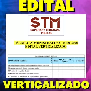 Imagem de capa para o Ebook TÉCNICO ADMINISTRATIVO – STM 2025 - EDITAL VERTICALIZADO