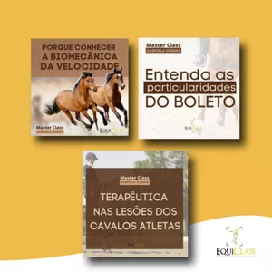 Imagem de capa para o Curso online Combo premium em equinos biomecânica, boleto e terapêutica de lesões - 3 Master Class VET - Medica Veterinária Dra. Gabriela Guenka