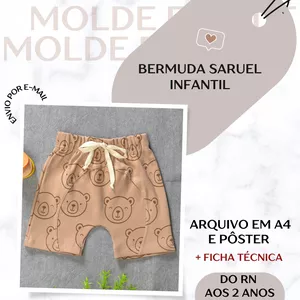 Imagem de capa para o Ebook Bermuda Saruel Infantil - Molde em PDF