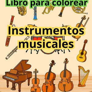 Imagen de portada para Ebook Libro para colorear Instrumentos musicales