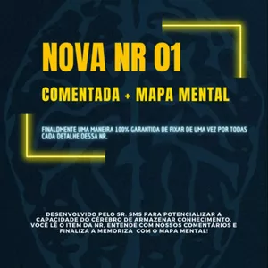 Imagem de capa para o Ebook Nova NR 01 comentada com Mapas Mentais! 