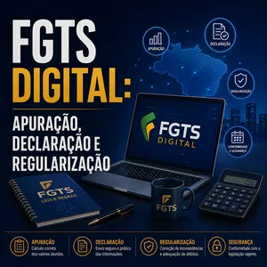 Imagem do curso FGTS DIGITAL: APURAÇÃO, DECLARAÇÃO E REGULARIZAÇÃO - GRAVADO - 21/08/2026