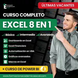 Imagen de portada para Curso online Curso Completo de Excel Profesional 8 en 1