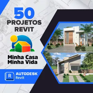 Imagem de capa para o Ebook 50 PROJETOS REVIT  MINHA CASA MINHA VIDA