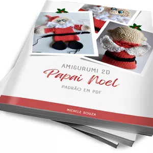 Imagem de capa para o Ebook Revista online anjo de natal papai Noel amigurumis 