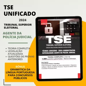 Imagem de capa para o Ebook Apostila TSE Unificado 2024 - Agente da Polícia Judicial