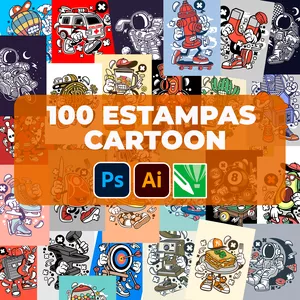 Imagem principal do produto 100 ESTAMPAS PARA CAMISETAS / CARTOON