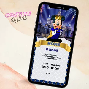 Imagem de capa para o Ebook Convite Digital Mickey realeza