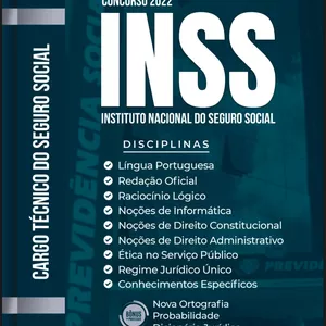Imagem de capa para o Ebook Apostila Preparatória Completa Concurso INSS 2022 atualizada