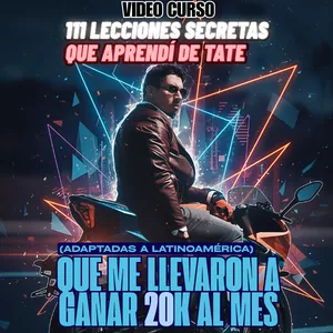 Imagen de portada para Curso online 111 LECCIONES SECRETAS QUE APRENDÍ DE TATE (ADAPTADAS A LATINOAMÉRICA) QUE ME LLEVARON A GANAR 20.000 DÓLARES AL MES 