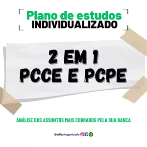 Imagem de capa para o Ebook PLANO DE ESTUDOS 2 EM 1 PCCE E PCPE – AGENTE E INSPETOR (PRÉ-EDITAL) (PLANO DE ESTUDOS + ANALISE DA BANCA)