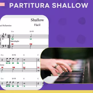 Imagem de capa para o Ebook Shallow - Partitura Simplificada para Iniciantes - Piano e Teclado