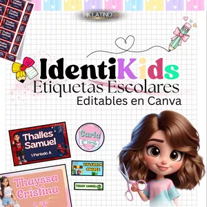 Imagen de portada para Curso online IdentiKids – Etiquetas Escolares Editables en Canva