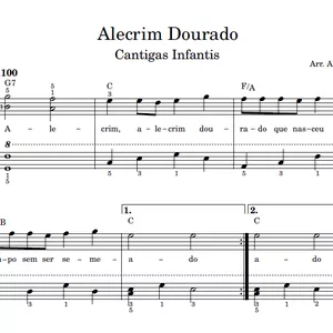 Imagem de capa para o Ebook Alecrim Dourado (Cantigas Infantis) - Partitura para PIANO
