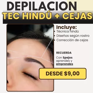 Imagen de portada para Curso online DEPILACIÓN FACIAL + CEJAS (Tec. Hindú)