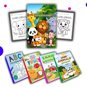 Cover image for Ebook Pacote 5 em 1 de Livros para Colorir Infantil – Alfabeto, Vida Selvagem, Frutas &amp; Diversão na Fazenda | 5-in-1 Kids Coloring Book Bundle – Alphabet, Wildlife, Fruits &amp; Farm Fun!