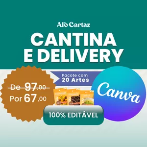Imagem de capa para o Ebook Cantina e Delivery - Pacote com 20 Artes Canva para Igrejas