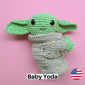 Imagem principal do produto Baby Yoda Amigurumi Crochet Pattern in PDF 