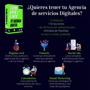 Imagen de portada para Curso online CREA Y LANZA TU AGENCIA DE MARKETING Y SERVICIOS DIGITALES
