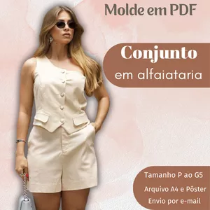 Imagem de capa para o Ebook MOLDE EM PDF CONJUNTO ALFAIATARIA 1