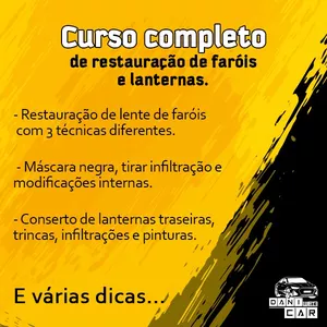 Imagem do curso curso completo de restauração de faróis e lanternas 