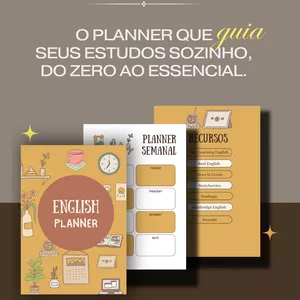 Imagem de capa para o Ebook Inglês na Rotina™ – PLANNER MARROM