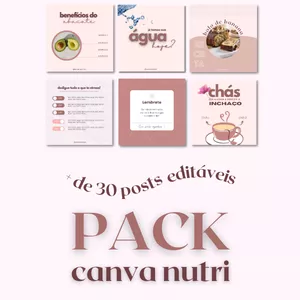 Imagem de capa para o Curso online Pack Canva Nutri