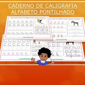 Imagem de capa para o Ebook CADERNO DE CALIGRAFIA - ALFABETO PONTILHADO