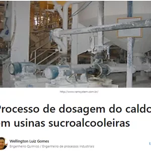 Imagem de capa para o Ebook Processo de dosagem do caldo em usinas sucroalcooleiras