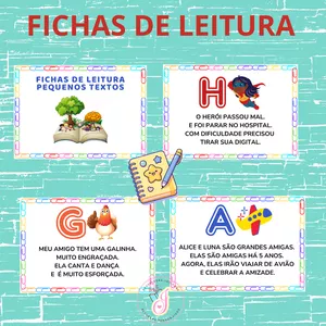 Imagem de capa para o Ebook 🖍Fichas de Leitura Pequenos Textos 