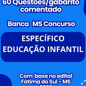 Imagem de capa para o Ebook QUESTÕES EDUCAÇÃO INFANTIL - CONCURSO DE FÁTIMA DO SUL – BANCA MS CONCURSO 